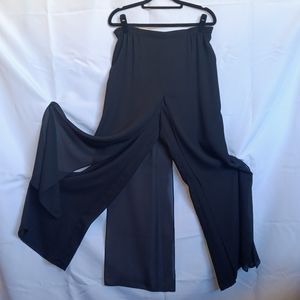 Vintage Adrianna Papell Evening Essentials Sheer Flowing Wide Leg Pants - Medium